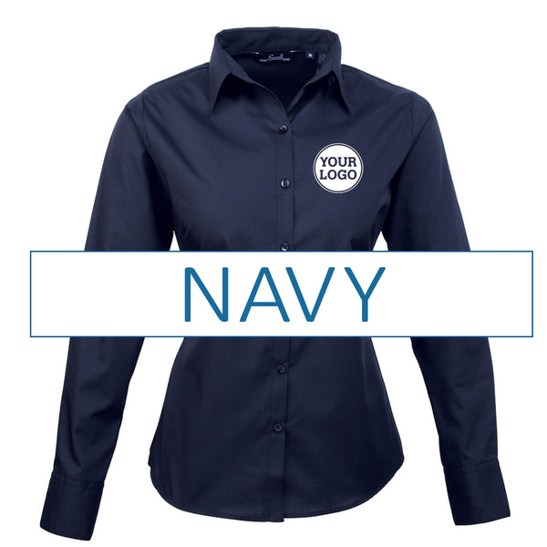 Ladies Long Sleeve Poplin Blouse