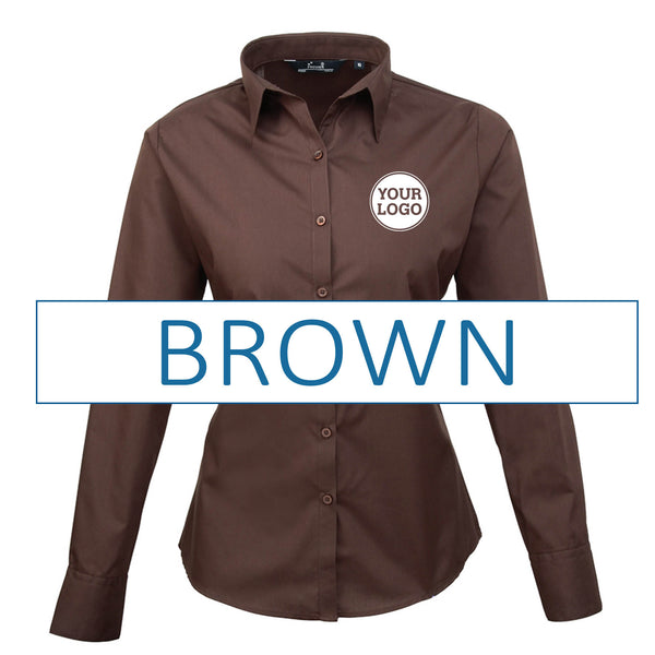 Ladies Long Sleeve Poplin Blouse