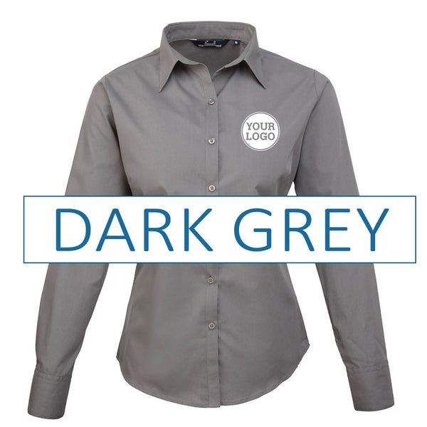 Ladies Long Sleeve Poplin Blouse