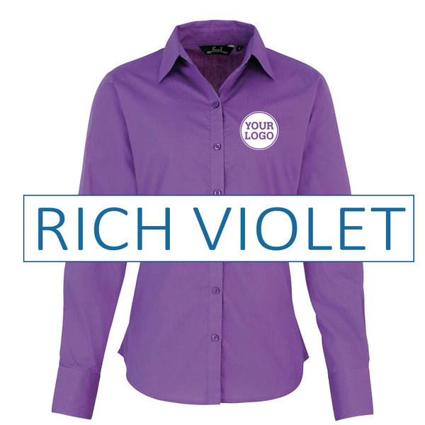 Ladies Long Sleeve Poplin Blouse