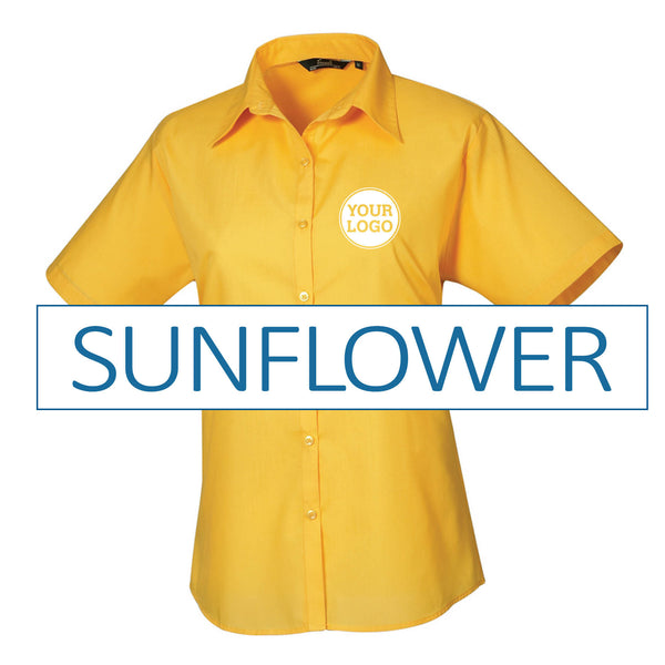 Ladies Short Sleeve Poplin Blouse