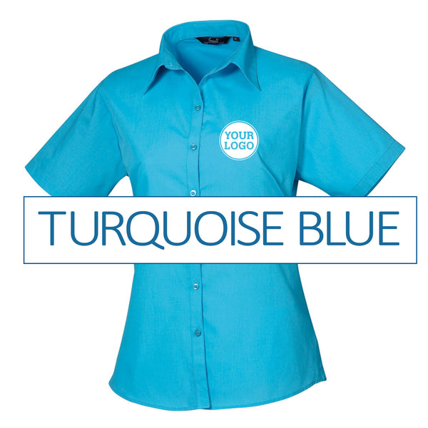 Ladies Short Sleeve Poplin Blouse