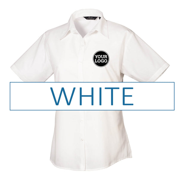 Ladies Short Sleeve Poplin Blouse