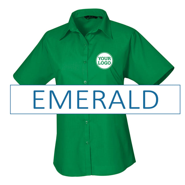 Ladies Short Sleeve Poplin Blouse