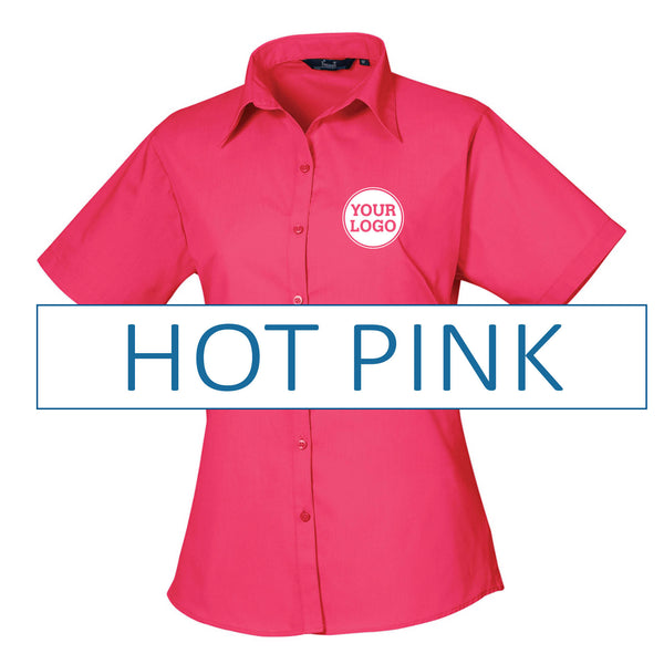 Ladies Short Sleeve Poplin Blouse