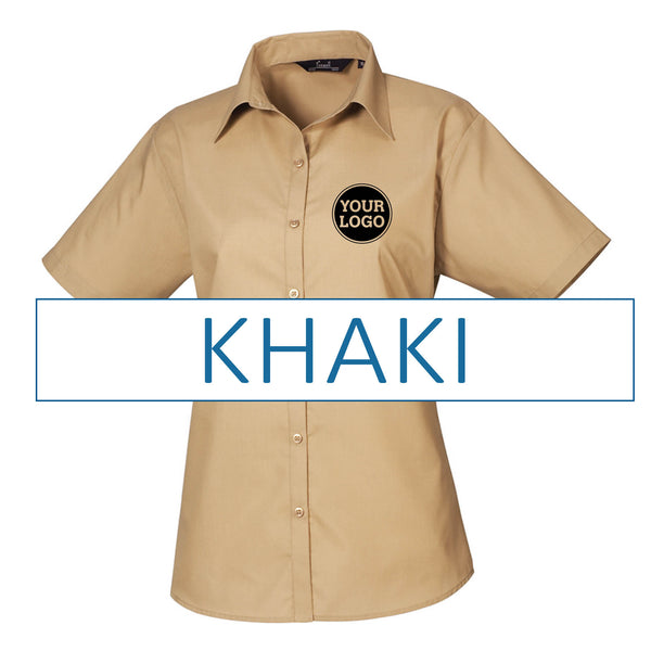 Ladies Short Sleeve Poplin Blouse