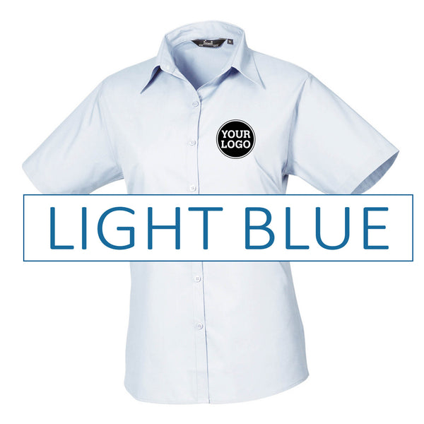 Ladies Short Sleeve Poplin Blouse