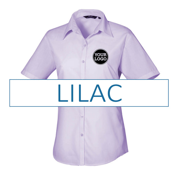 Ladies Short Sleeve Poplin Blouse