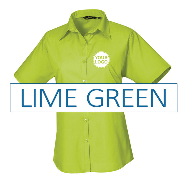 Ladies Short Sleeve Poplin Blouse