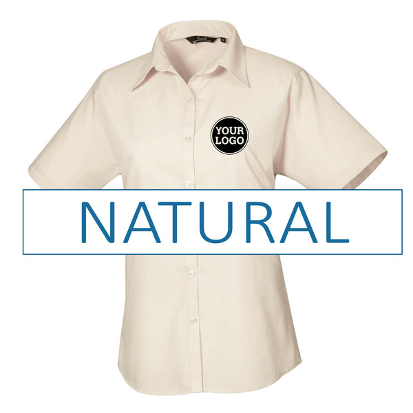 Ladies Short Sleeve Poplin Blouse