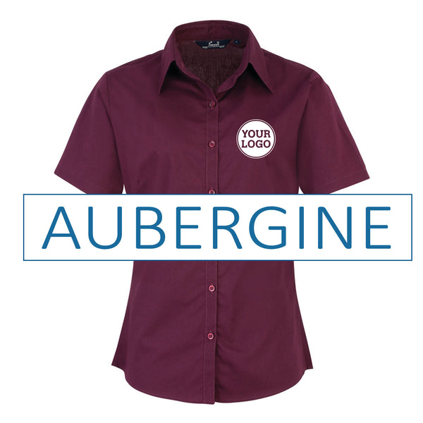 Ladies Short Sleeve Poplin Blouse