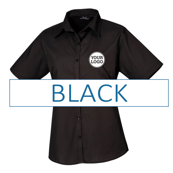 Ladies Short Sleeve Poplin Blouse