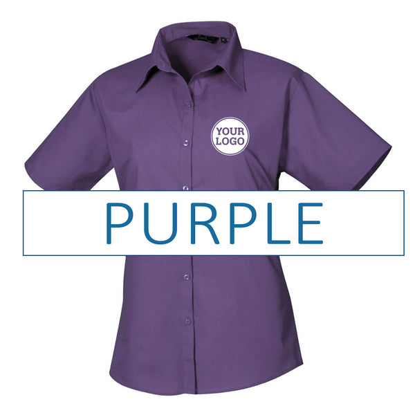 Ladies Short Sleeve Poplin Blouse