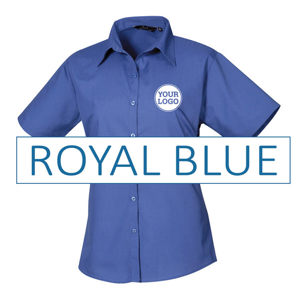 Ladies Short Sleeve Poplin Blouse