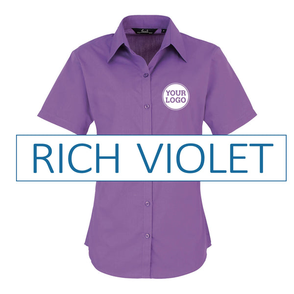 Ladies Short Sleeve Poplin Blouse