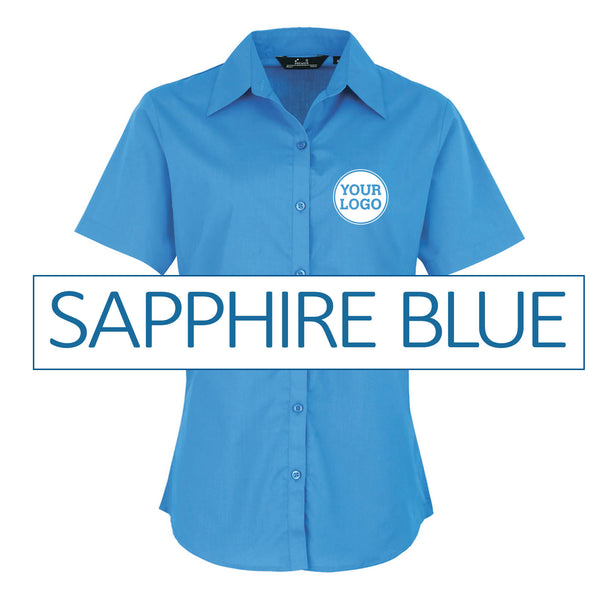 Ladies Short Sleeve Poplin Blouse