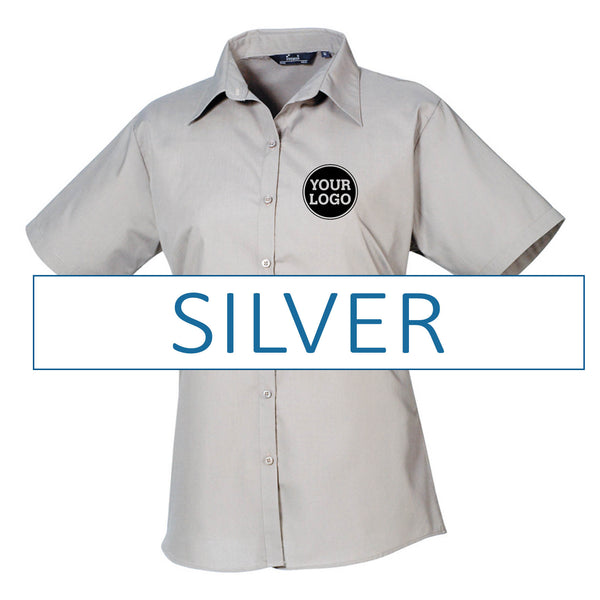 Ladies Short Sleeve Poplin Blouse