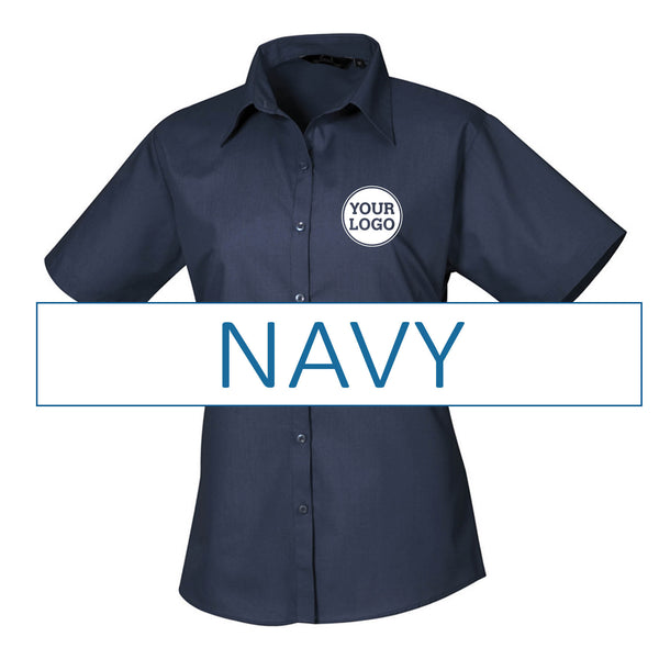 Ladies Short Sleeve Poplin Blouse